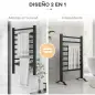 Toallero Eléctrico de Pared o Suelo con Función de Temporizador y 8 Barras 53x35x90 cm Negro Toallero Eléctrico de Pared o Suelo con Función de Temporizador y 8 Barras 53x35x90 cm Negro