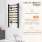 Toallero Eléctrico de Pared o Suelo con Función de Temporizador y 8 Barras 53x35x90 cm Negro Toallero Eléctrico de Pared o Suelo con Función de Temporizador y 8 Barras 53x35x90 cm Negro