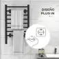 Toallero Eléctrico de Pared o Suelo con Función de Temporizador y 8 Barras 53x35x90 cm Negro Toallero Eléctrico de Pared o Suelo con Función de Temporizador y 8 Barras 53x35x90 cm Negro