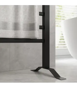 Toallero Eléctrico de Pared o Suelo con Función de Temporizador y 8 Barras 53x35x90 cm Negro