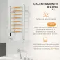 Toallero Eléctrico de Pared o Suelo con Función de Temporizador y 8 Barras 53x35x90 cm Plata