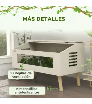 Terrario para Reptiles con Ventanas de Vidrio Templado Tapa Abatible para Serpientes Lagartos 100x50x60 cm Roble