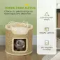 Barril Rascador para Gatos Altura 37 cm Torre para Gatos con Cueva y Cama Superior Cubierto de Sisal Caqui