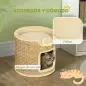 Barril Rascador para Gatos Altura 37 cm Torre para Gatos con Cueva y Cama Superior Cubierto de Sisal Caqui