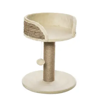 Árbol Rascador para Gatos Pequeño 49 cm Torre para Gatos con Poste de Yute Cama y Bola Colgante 40x40x49 cm Café