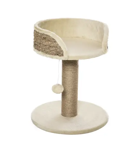 Árbol Rascador para Gatos Pequeño 49 cm Torre para Gatos con Poste de Yute Cama y Bola Colgante 40x40x49 cm Café
