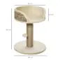 Árbol Rascador para Gatos Pequeño 49 cm Torre para Gatos con Poste de Yute Cama y Bola Colgante 40x40x49 cm Café
