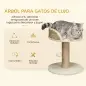 Árbol Rascador para Gatos Pequeño 49 cm Torre para Gatos con Poste de Yute Cama y Bola Colgante 40x40x49 cm Café