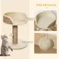 Árbol Rascador para Gatos Pequeño 49 cm Torre para Gatos con Poste de Yute Cama y Bola Colgante 40x40x49 cm Café