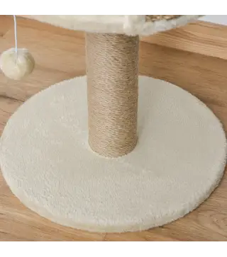 Árbol Rascador para Gatos Pequeño 49 cm Torre para Gatos con Poste de Yute Cama y Bola Colgante 40x40x49 cm Café