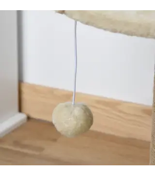 Árbol Rascador para Gatos Pequeño 49 cm Torre para Gatos con Poste de Yute Cama y Bola Colgante 40x40x49 cm Café