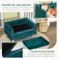 Sofá para Perros Pequeños 64x45x36 cm Tapizado en Terciopelo con Cojín Lavable y Patas de Madera de Abedul Azul Verdoso Sofá para Perros Pequeños 64x45x36 cm Tapizado en Terciopelo con Cojín Lavable y Patas de Madera de Abedul Azul Verdoso