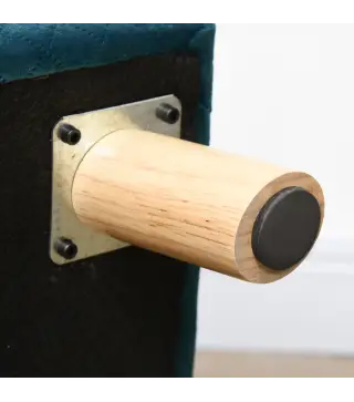 Sofá para Perros Pequeños 64x45x36 cm Tapizado en Terciopelo con Cojín Lavable y Patas de Madera de Abedul Azul Verdoso