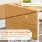 Juego de Mesa Alta de Bar y 2 Taburetes con Ruedas Mesa Plegable de Cocina con Taburetes 86x75,5x83,5 cm Natural Juego de Mesa Alta de Bar y 2 Taburetes con Ruedas Mesa Plegable de Cocina con Taburetes 86x75,5x83,5 cm Natural