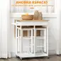 Juego de Mesa Alta de Bar y 2 Taburetes con Ruedas Mesa Plegable de Cocina con Taburetes 86x75,5x83,5 cm Natural Juego de Mesa Alta de Bar y 2 Taburetes con Ruedas Mesa Plegable de Cocina con Taburetes 86x75,5x83,5 cm Natural