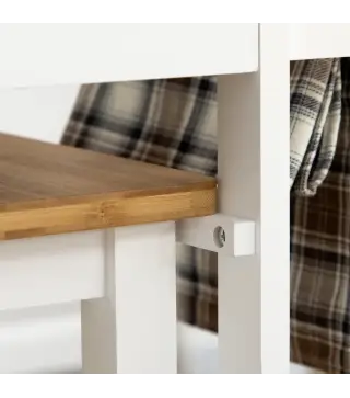Juego de Mesa Alta de Bar y 2 Taburetes con Ruedas Mesa Plegable de Cocina con Taburetes 86x75,5x83,5 cm Natural