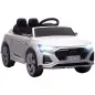 Coche Eléctrico para Niños Audi Q8 Etron Sportback 12V Mando a Distancia Arranque Lento Faros Bocina y Música Blanco