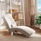 Sillón de Masaje y calefacción con mando y cojín tela efecto lino Crema Sillón de Masaje y calefacción con mando y cojín tela efecto lino Crema