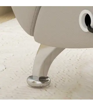 Sillón de Masaje y calefacción con mando y cojín tela efecto lino Crema
