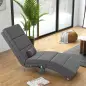 Sillón de Masaje salón silla de masaje y calefacción meridiana con control remoto y cojín tela efecto lino Gris