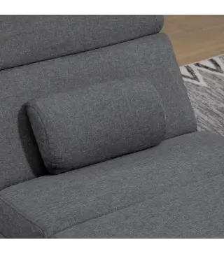 Sillón de Masaje salón silla de masaje y calefacción meridiana con control remoto y cojín tela efecto lino Gris