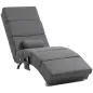 Sillón de Masaje salón silla de masaje y calefacción meridiana con control remoto y cojín tela efecto lino Gris