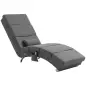 Sillón de Masaje salón silla de masaje y calefacción meridiana con control remoto y cojín tela efecto lino Gris