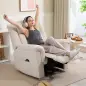 Sillón relax eléctrico de masaje y calor, sillón reclinable, respaldo ajustable manualmente, 85x91x104cm, beige Sillón relax eléctrico de masaje y calor, sillón reclinable, respaldo ajustable manualmente, 85x91x104cm, beige