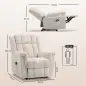 Sillón relax eléctrico de masaje y calor, sillón reclinable, respaldo ajustable manualmente, 85x91x104cm, beige Sillón relax eléctrico de masaje y calor, sillón reclinable, respaldo ajustable manualmente, 85x91x104cm, beige