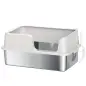 Arenero para Gatos de Acero Inoxidable XL Caja de Arena para Gatos Grandes Arenero con Borde Alto Pala Gris Claro Arenero para Gatos de Acero Inoxidable XL Caja de Arena para Gatos Grandes Arenero con Borde Alto Pala Gris Claro