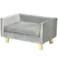 Sofá para Perros Pequeños 64x45x36 cm Tapizado en Terciopelo con Cojín Lavable y Patas de Madera de Abedul Gris Oscuro Sofá para Perros Pequeños 64x45x36 cm Tapizado en Terciopelo con Cojín Lavable y Patas de Madera de Abedul Gris Oscuro