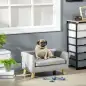 Sofá para Perros Pequeños 64x45x36 cm Tapizado en Terciopelo con Cojín Lavable y Patas de Madera de Abedul Gris Oscuro Sofá para Perros Pequeños 64x45x36 cm Tapizado en Terciopelo con Cojín Lavable y Patas de Madera de Abedul Gris Oscuro
