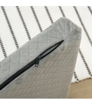 Sofá para Perros Pequeños 64x45x36 cm Tapizado en Terciopelo con Cojín Lavable y Patas de Madera de Abedul Gris Oscuro