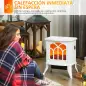 Chimenea Eléctrica de Pie 750/1500 W con 2 Niveles de Potencia Efecto Llama Área de Cobertura 15-20 m² Blanco Chimenea Eléctrica de Pie 750/1500 W con 2 Niveles de Potencia Efecto Llama Área de Cobertura 15-20 m² Blanco