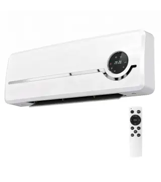 Calefactor Eléctrico Bajo Consumo de Pared 2000W con 3 Modos Pantalla LED Termostato Temporizador y Oscilación Blanco