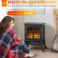 Chimenea Eléctrica de Pie 900/1800W Efecto Llama 3D Termostato Ajustable Ventanas Visibles para 15-30 ㎡ Negro Chimenea Eléctrica de Pie 900/1800W Efecto Llama 3D Termostato Ajustable Ventanas Visibles para 15-30 ㎡ Negro