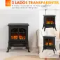 Chimenea Eléctrica de Pie 900/1800W Efecto Llama 3D Termostato Ajustable Ventanas Visibles para 15-30 ㎡ Negro Chimenea Eléctrica de Pie 900/1800W Efecto Llama 3D Termostato Ajustable Ventanas Visibles para 15-30 ㎡ Negro