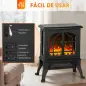 Chimenea Eléctrica de Pie 900/1800W Efecto Llama 3D Termostato Ajustable Ventanas Visibles para 15-30 ㎡ Negro Chimenea Eléctrica de Pie 900/1800W Efecto Llama 3D Termostato Ajustable Ventanas Visibles para 15-30 ㎡ Negro