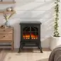 Chimenea Eléctrica de Pie 900/1800W Efecto Llama 3D Termostato Ajustable Ventanas Visibles para 15-30 ㎡ Negro Chimenea Eléctrica de Pie 900/1800W Efecto Llama 3D Termostato Ajustable Ventanas Visibles para 15-30 ㎡ Negro
