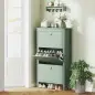 Mueble zapatero 14 pares, armario zapatero con 3 cajones abatibles, estantes extraíbles y regulables, verde Mueble zapatero 14 pares, armario zapatero con 3 cajones abatibles, estantes extraíbles y regulables, verde