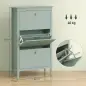 Mueble zapatero 14 pares, armario zapatero con 3 cajones abatibles, estantes extraíbles y regulables, verde Mueble zapatero 14 pares, armario zapatero con 3 cajones abatibles, estantes extraíbles y regulables, verde