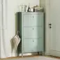 Mueble zapatero 14 pares, armario zapatero con 3 cajones abatibles, estantes extraíbles y regulables, verde Mueble zapatero 14 pares, armario zapatero con 3 cajones abatibles, estantes extraíbles y regulables, verde