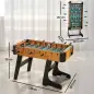 Futbolín plegable de madera, mesa de futbolín plegable sobre patas con 2 pelotas, 22 jugadores, 118 x 107,5 x 78 cm, marrón