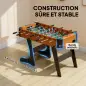 Futbolín plegable de madera, mesa de futbolín plegable sobre patas con 2 pelotas, 22 jugadores, 118 x 107,5 x 78 cm, marrón