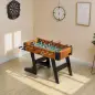 Futbolín plegable de madera, mesa de futbolín plegable sobre patas con 2 pelotas, 22 jugadores, 118 x 107,5 x 78 cm, marrón