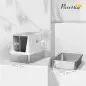 Arenero para Gatos de Acero Inoxidable XL Cerrado con Tapa Abatible Borde Alto Pala Antifugas Gris Claro Arenero para Gatos de Acero Inoxidable XL Cerrado con Tapa Abatible Borde Alto Pala Antifugas Gris Claro