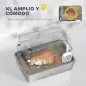 Arenero para Gatos de Acero Inoxidable XL Cerrado con Tapa Abatible Borde Alto Pala Antifugas Gris Claro Arenero para Gatos de Acero Inoxidable XL Cerrado con Tapa Abatible Borde Alto Pala Antifugas Gris Claro