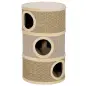 Barril Rascador para Gatos de 3 Niveles Altura 79 cm Tonel de Escalada con Cama Cubierto de Sisal Caqui y Café