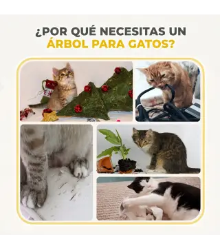 Barril Rascador para Gatos de 3 Niveles Altura 79 cm Tonel de Escalada con Cama Cubierto de Sisal Caqui y Café