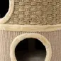 Barril Rascador para Gatos de 3 Niveles Altura 79 cm Tonel de Escalada con Cama Cubierto de Sisal Caqui y Café